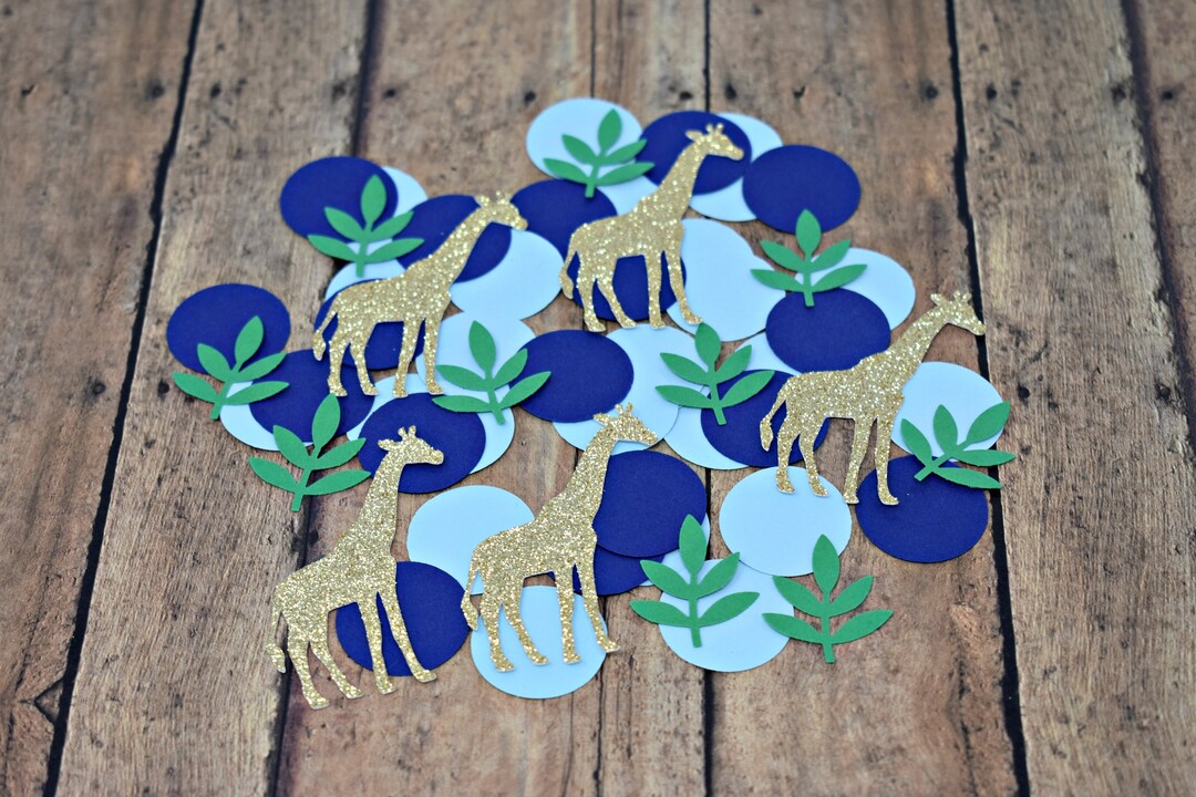 Boy Giraffe Baby Shower, Giraffe Confetti, Giraffe Baby Shower