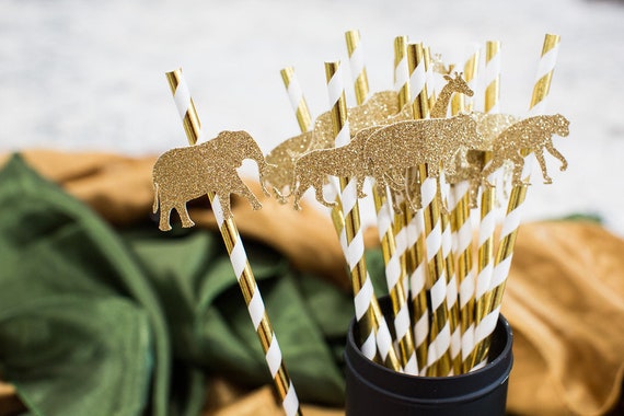 Safari Straws. Safari Decorations. Jungle Straws. Jungle Decorations. Wild One Decorations. Safari Birthday Decorations. Safari Baby Shower. Il_570xn