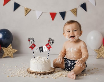 Firecracker 1st Birthday Cake Topper, 4th of July Decor