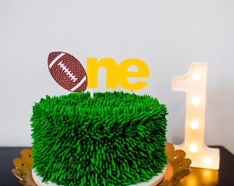 Football First Birthday Cake Topper - Sports Party Decor