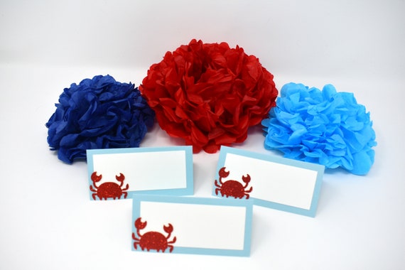 Crab Food Tents Crab Place Cards Crab Feast Decorations Crab