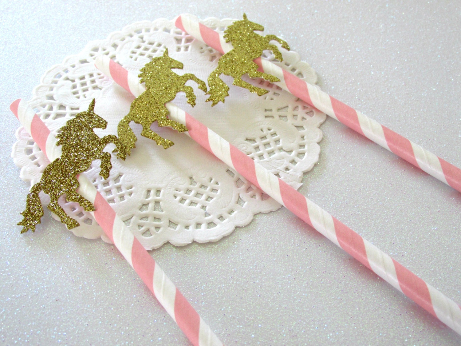 12 Unicorn Party Straws, Unicorn Party Decorations, Pink and Gold Unicorn Party, Unicorn Theme, Unicorn Baby Shower, Unicorn Birthday,