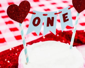 Happy Valentine's Day Cake Topper – Glitzernder Herz-Kuchenpick Für Valentinstag, Verlobung & Geburtstag (Rosa)