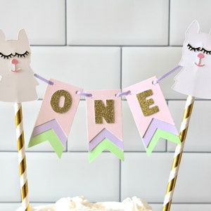 Llama First Birthday Decorations, Fiesta First Birthday Decorations, Llama Cake Topper, Llama Party, Llama Birthday, Llama Cake Bunting
