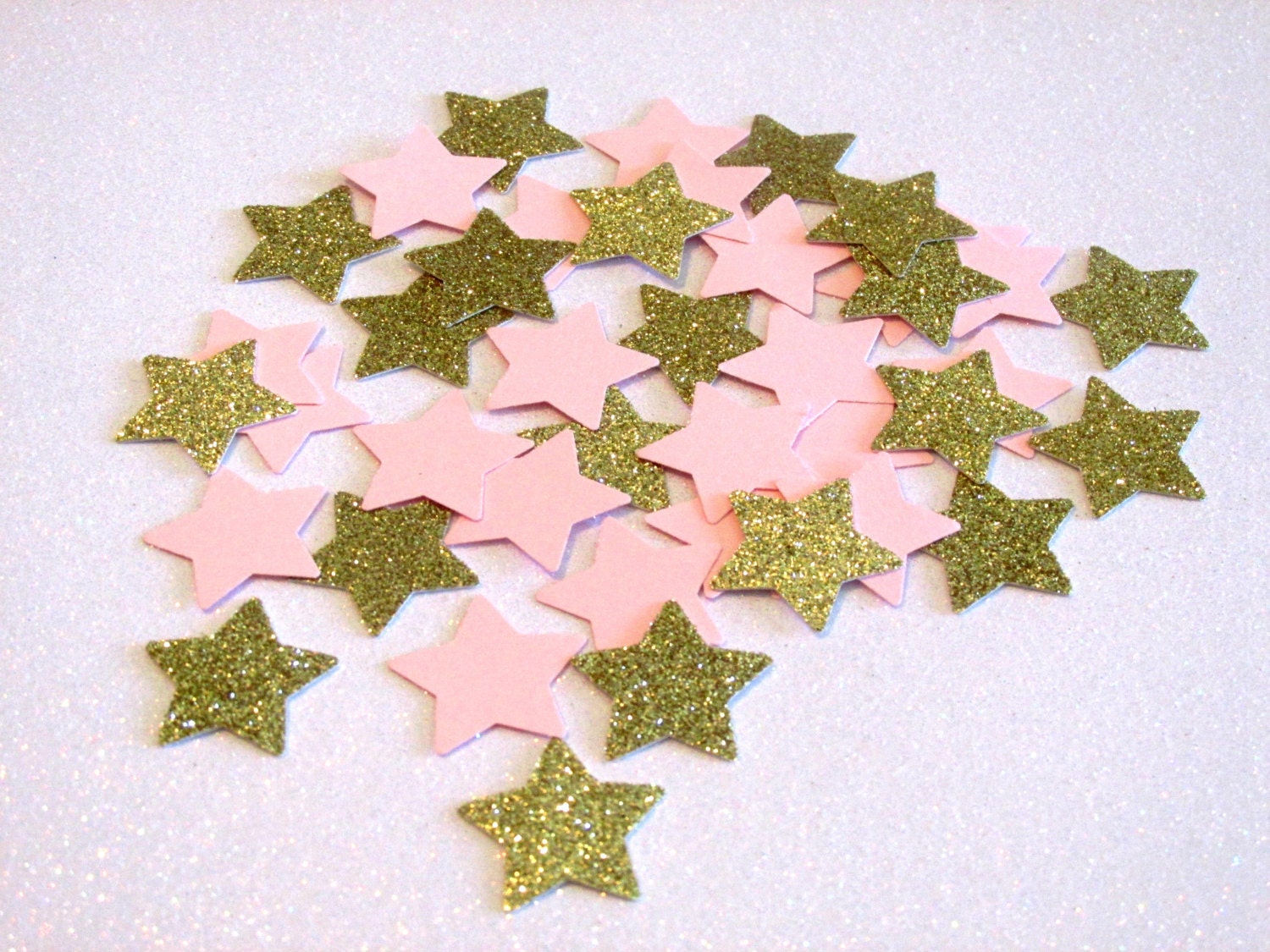 200 Pieces Stars Confetti Sprinkles Glitter Stars Confetti Pink Star  Confetti Double Sided Star Paper Confetti Baby Shower Table Confetti for  Table