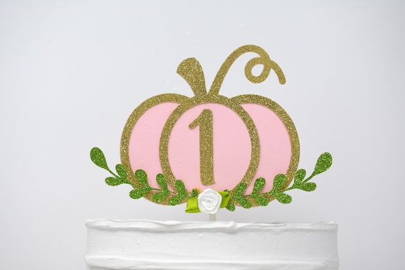 Little Pumpkin Cake Topper, Pink and Gold Little Pumpkin 1st Birthday, Floral Pumpkin Decor, Floral Pumpkin Cake Topper, Pumpkin Cake Topper Il_570xn