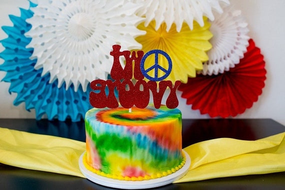 Two Groovy Party Decorations. Two Groovy Cake Topper. 70's Birthday Party  Decor. Hippie Party Decor. Second Birthday Ideas. Two Groovy Theme 