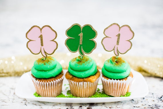 Lucky One Cupcake Toppers. Shamrock Cupcake Toppers. Lucky One 1st Birthday. St. Patrick's Day 1st Birthday. Lucky One Decor. Irish Decor. Il_570xn