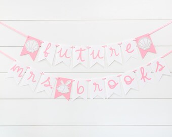 Seashells and Wedding Bells. Coastal Bridal Shower Banner. Beach Bachelorette Party Decor.