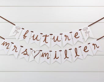 Espresso Martini Bridal Shower Decorations. Custom Future Mrs. Banner. Love is Brewing.