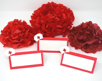 Nursing Graduation Party Place Cards, RN Decor, Set of 6