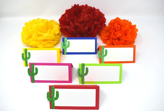 Fiesta Food Tents, Fiesta Place Cards, Fiesta Party Decorations, Fiesta Graduation, Fiesta Engagement Party, Fiesta Theme, Cactus Decor Il_570xn