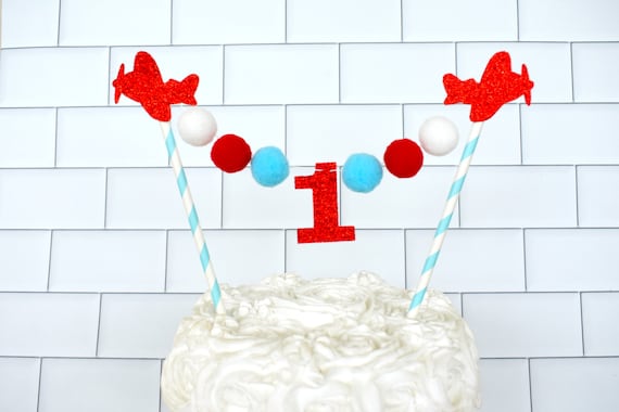 Time Flies Cake Topper, Time Flies Birthday, Vintage Airplane Decorations, Boy First Birthday, Airplane Cake Topper, Airplane Party Decor Il_570xn