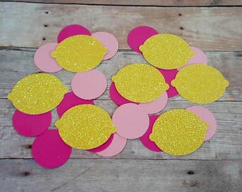 Pink Lemonade Confetti, Glitter Lemon Party Decorations (200 Pieces)