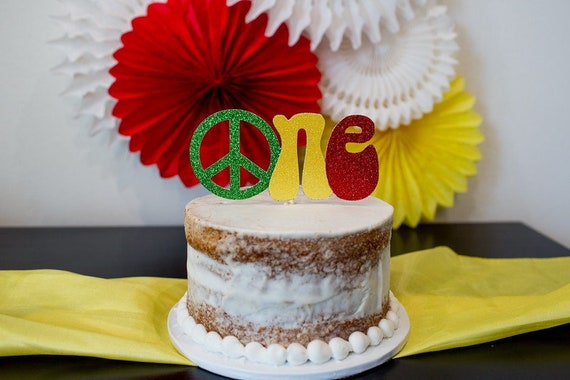 One Love Cake Topper. One & Loved Cake Topper. One Love 1st Birthday Decorations. Reggae First Birthday Decorations. ONE Glitter Cake Topper Il_570xn