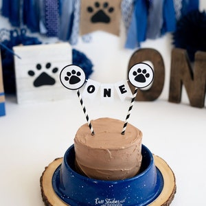 Puppy Pawty Cake Topper, Paw Print Party Decorations, Puppy First Birthday, First Birthday Paw-ty, Dog Birthday, Pet Birthday, Pet 1st Birth image 2