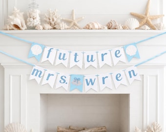 Seashells & Wedding Bells Banner: Bachelorette, Bridal Shower Decor