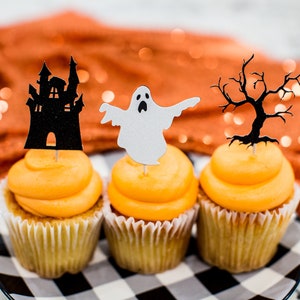 Halloween Party Decorations. Halloween Cupcake Toppers. Halloween Birthday Decorations. Haunted House Decorations. Spooky Halloween Party image 1