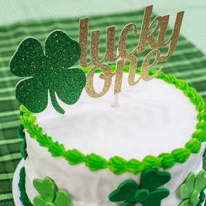 Lucky One Cake Topper, Lucky One Birthday, Lucky One Glitter Cake Topper, St. Patrick's Day Birthday, St. Patrick's Day 1st Birthday, image 2