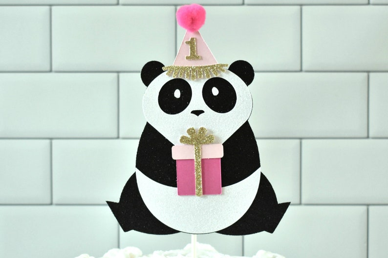 Panda Cake Topper, Party Animals Birthday, Panda Birthday, Party Animals First Birthday, Zoo Birthday, Zoo Cake Topper, Panda Party Decor image 3