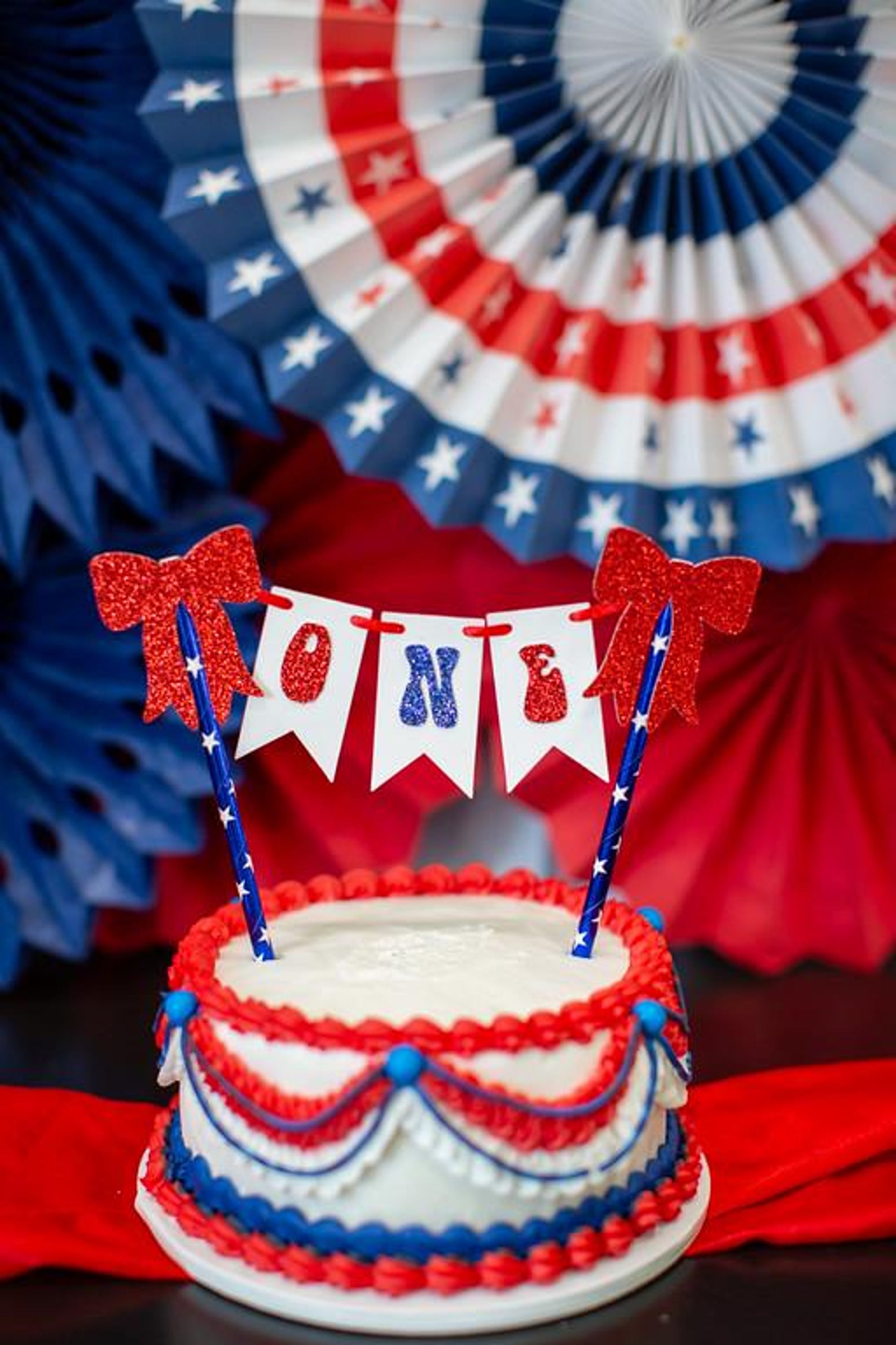 4th of July 1st Birthday Cake Topper, American Babe Bunting - Etsy