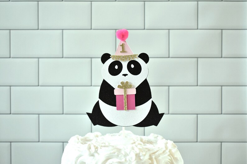 Panda Cake Topper, Party Animals Birthday, Panda Birthday, Party Animals First Birthday, Zoo Birthday, Zoo Cake Topper, Panda Party Decor image 2