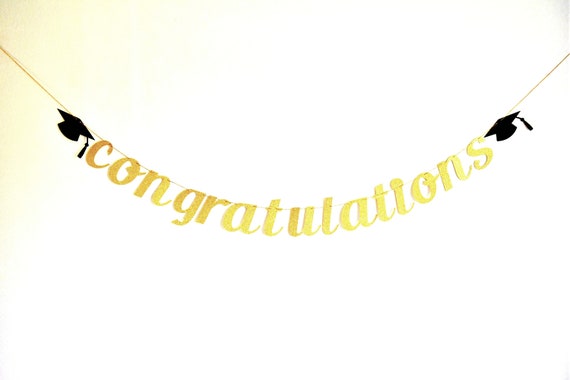 Graduation Banner, Graduation Glitter Banner, Congratulations Banner, Congratulations Glitter Banner, Class of 2018, Graduation Party Decor Il_570xn