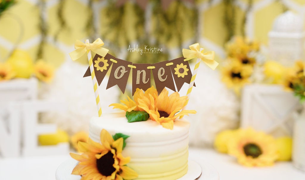 Sunflower Birthday Package Sunflower First Birthday Cake Topper