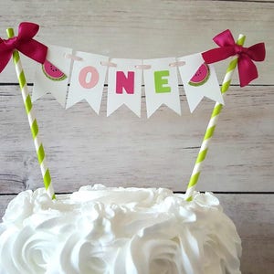 One in A Melon Cake Topper, One In a Melon Party Decorations, Watermelon First Birthday, Watermelon Party Decorations, Watermelon Smash Cake
