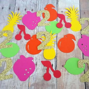 Aloha Fruity Confetti, Biodegradable Paper Confetti, Colorful Summer  Birthday Confetti, Fruit Party Decoration, Tropical Flamingo Party 