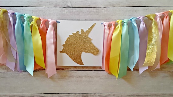 Unicorn High Chair Banner, Unicorn Highchair Banner, Unicorn Photo Prop, Unicorn Backdrop, Unicorn First Birthday, Rainbow Unicorn Decor Il_570xn