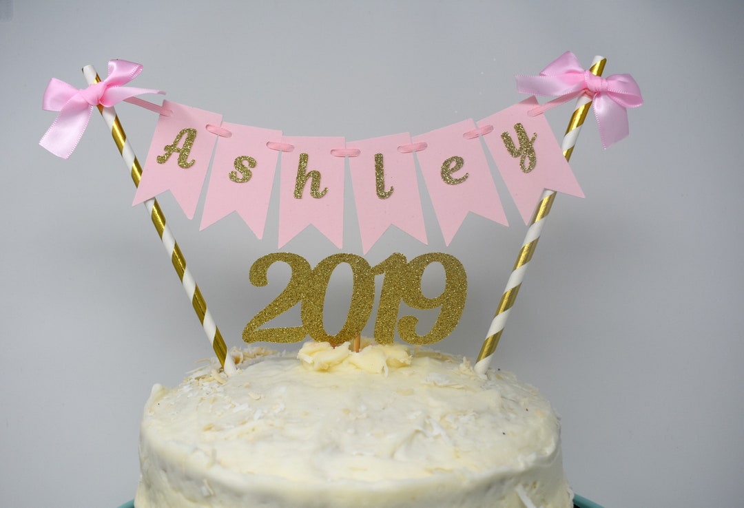 Pink Graduation Decorations, Girl Graduation Decor, Pink and Gold