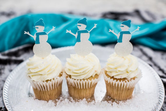 Winter Onederland Decorations, Snowman Party Decorations. Snowman Cupcake Toppers. Winter Baby Shower for Boy. Boy Winter Birthday Decor. Il_570xn