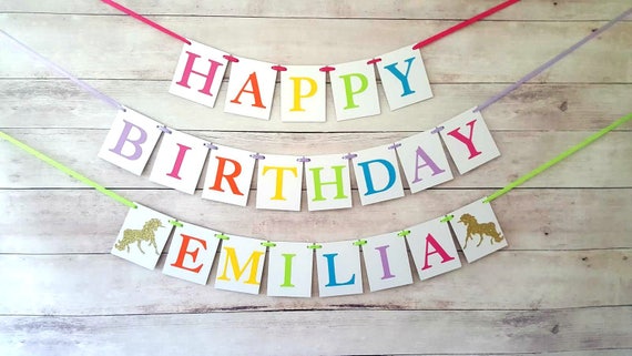 Rainbow Unicorn Birthday Banner Rainbow Unicorn Theme Unicorn Birthday Banner Rainbow Unicorn Birthday Banner Girl First Birthday Banner Il_570xn