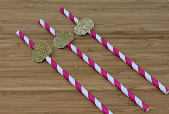 12 Dark Pink Gold Glitter Pumpkin Party Straws Hot Pink Gold Glitter Pumpkin Party Our Little Pumpkin Birthday Decor Dark Pink Gold Pumpkin Il_570xn