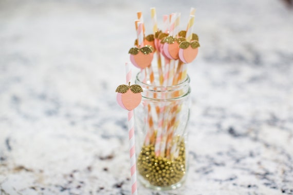 Sweet As A Peach Decorations. One Sweet Peach Decorations. Peach Party Straws. Georgia Peach Party Decorations. Peach Birthday Decorations. Il_570xn