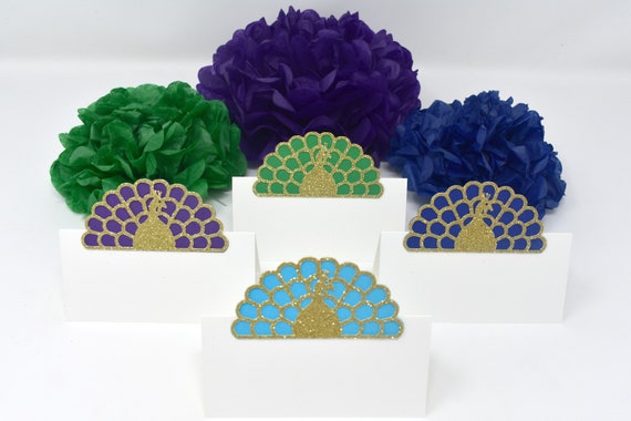 Peacock Placecards, Peacock Escort Cards, Peacock Place Cards, Wedding Place Cards, Peacock Wedding Decorations, Peacock Bridal Shower Decor Il_570xn