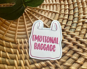 Emotional Baggage Vinyl Sticker/ Funny Vinyl Stickers / Sarcasm Vinyl Sticker / Grocery Bag Sticker