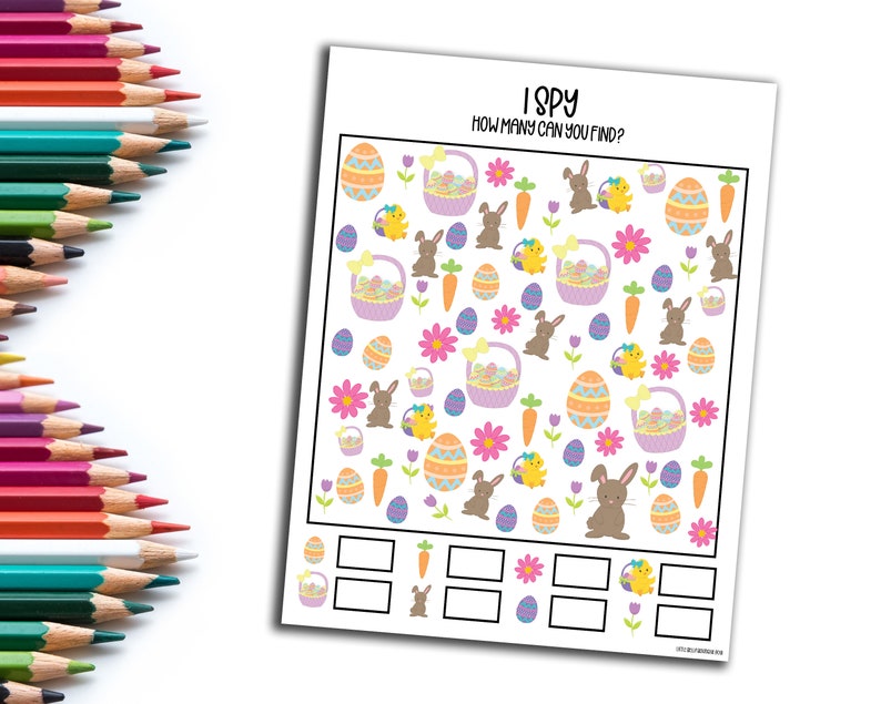 Printable Easter I Spy Activity Sheet Kids Printable Activity Sheet I Spy Activity Page Kids Entertainment Sheet I Spy Activity