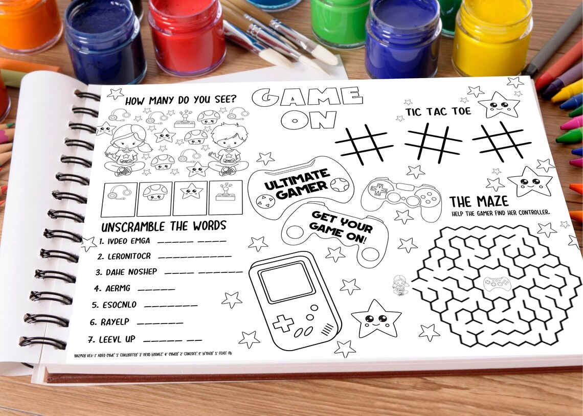 Printable Video Game Party Activity Sheet / Kids Printable | Etsy