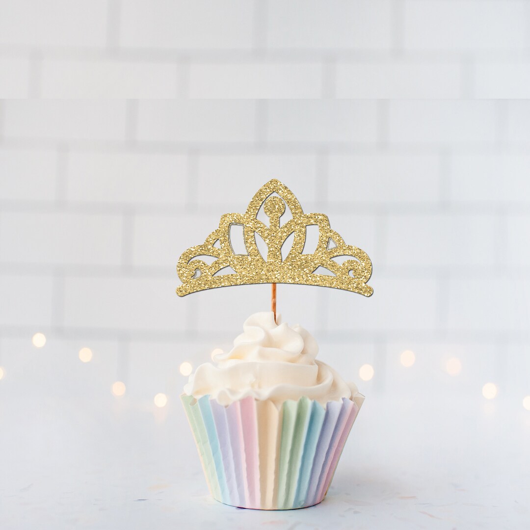 Princess Tiara Cupcake Toppers / Custom Toppers / Princess Etsy