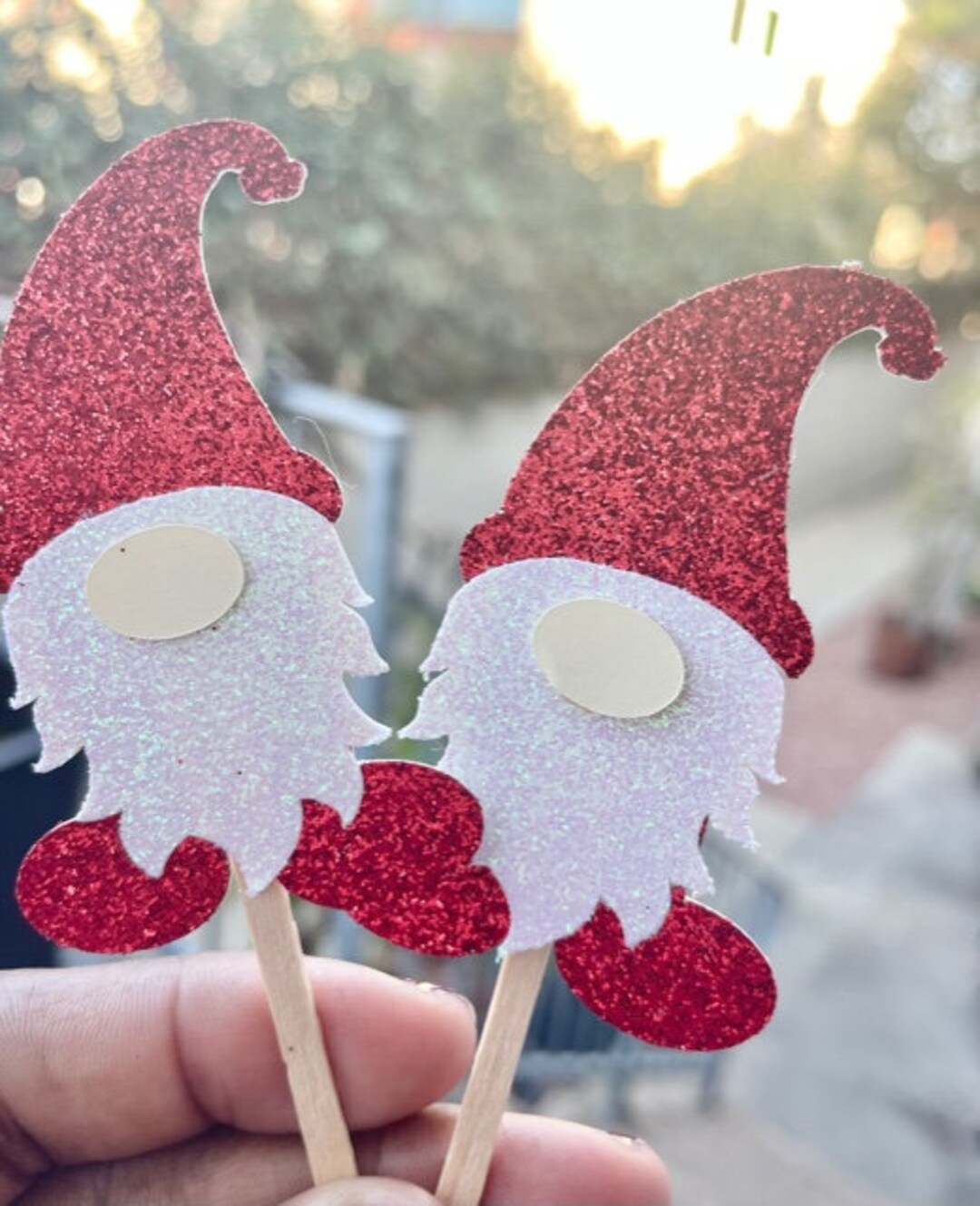 Gnome Cupcake Toppers Woodland Gnome Cupcake Toppers Garden Etsy