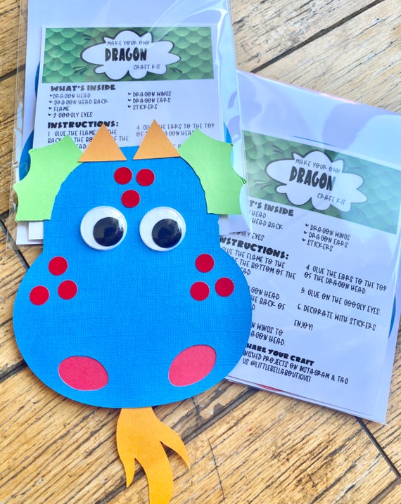 Make Your Own Dragon Craft Kit DIY Dragon Craft Kit Kids Craft Kit Little Kids Dragon Craft Dragon Paper Craft Kit