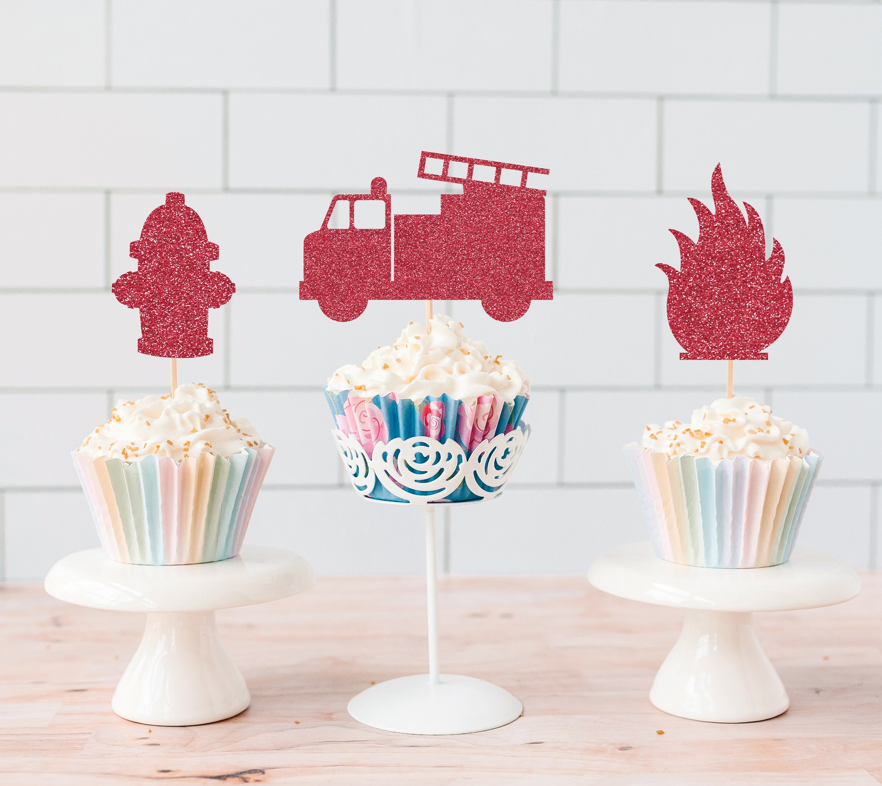 Pazzlas 50 Pcs Mini Topper Decoration Gateau et Cupcakes d'Anniversaire,  DIY Fille pour de Mariage, de pâtisserie