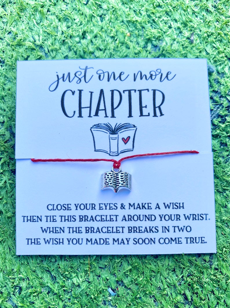 Just One More Chapter Wish Bracelet Favors / Reading Wish Etsy