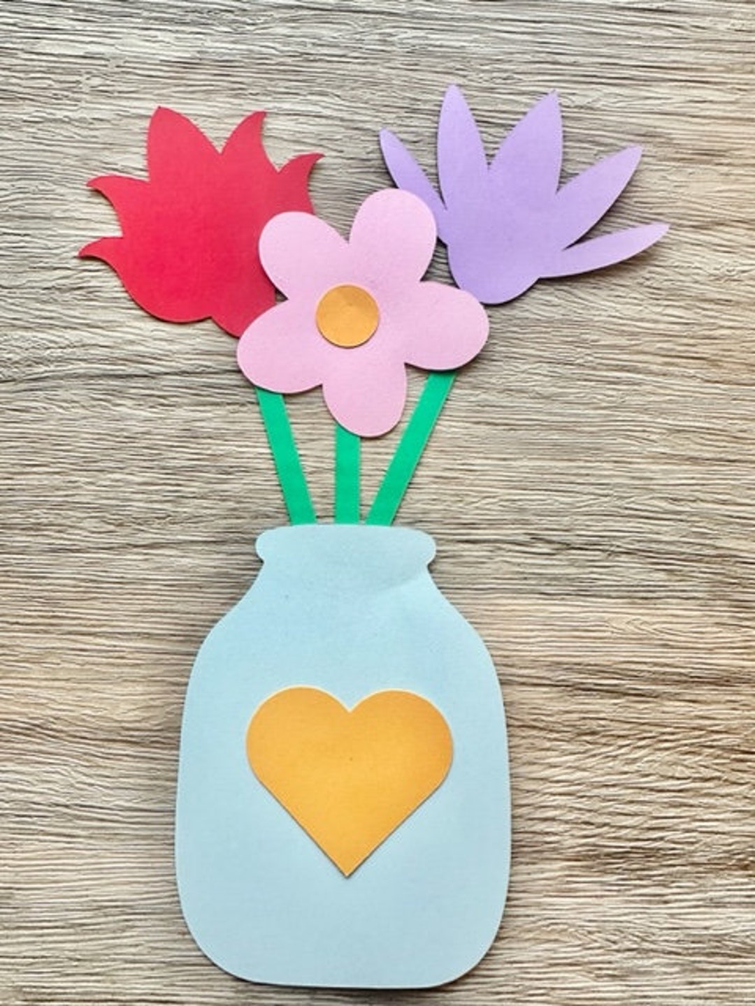 Make Your Own Vase of Flowers Craft Kit / DIY Flower Bouquet Craft Kit / Kids Craft Kit / Mother