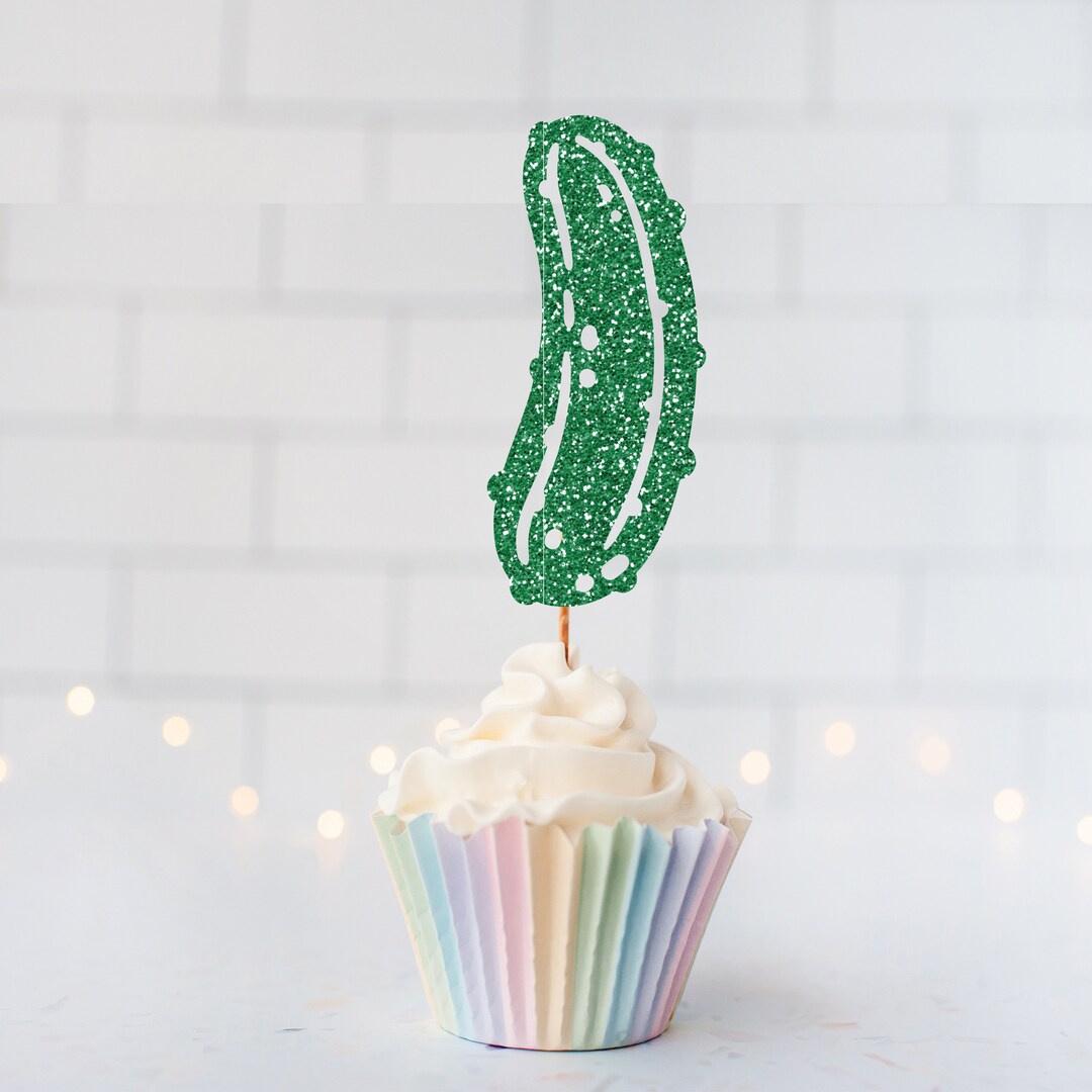 Pickle Cupcake Toppers Dill Pickle Cupcake Toppers Pickle Etsy
