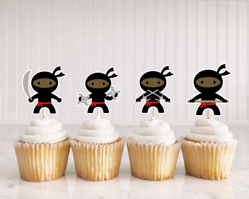 Ninja Cupcake Toppers /ninja Party Cupcake Toppers / Ninja Etsy
