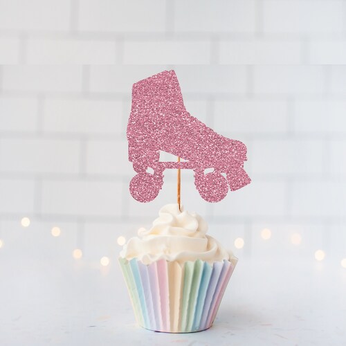 Roller Skate Cupcake Toppers Roller Skating Party Decor Etsy