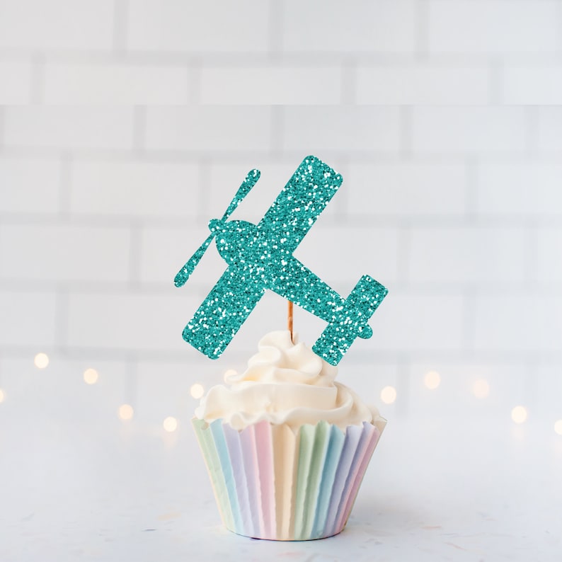 Airplane cupcake topper cupcake topper vintage airplane cupcake topper places you will go party in the air party airplane party planes